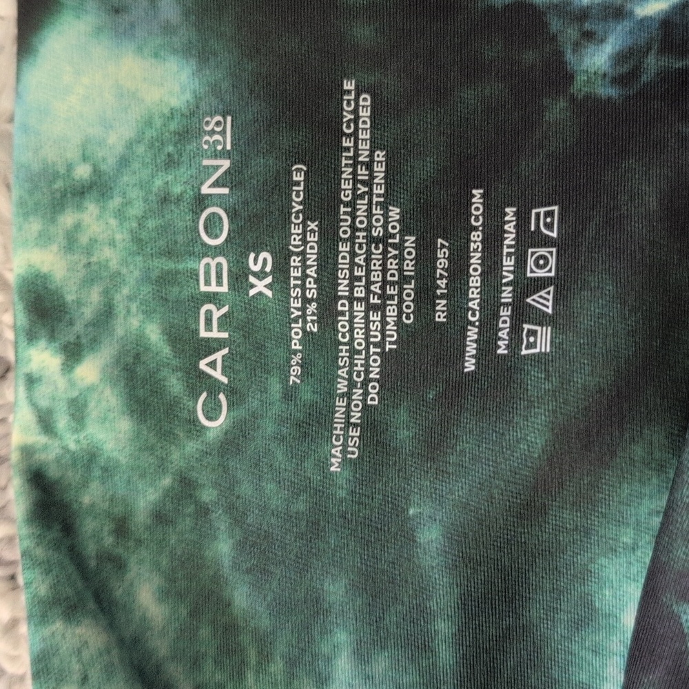 Carbon38 Printed High Rise 7/8 Leggings In Green … - image 2